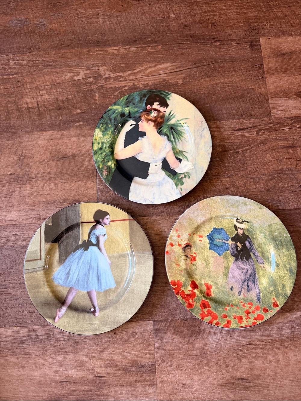 American Atelier Impressionists Porcelain Dessert Plates - Set of 3
